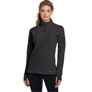 MARMOT Wm’s Flashpoint 1/2 Zip Micro Fleece Polartec Black NEW